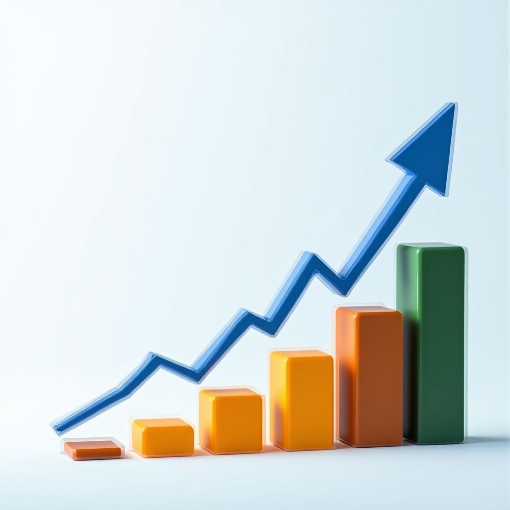 Gráfico mostrando crecimiento de visitantes satisfechos